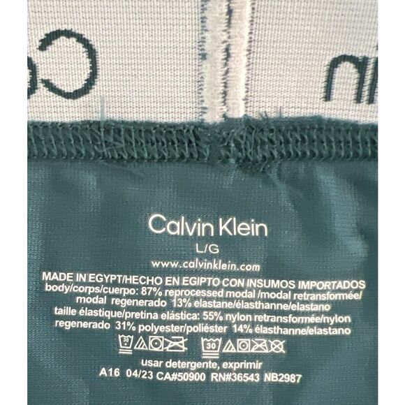 Calvin Klein NB2987 Men’s Sz Large Dark Green Ultra-Soft Modern Boxer Brief - Picture 4 of 4